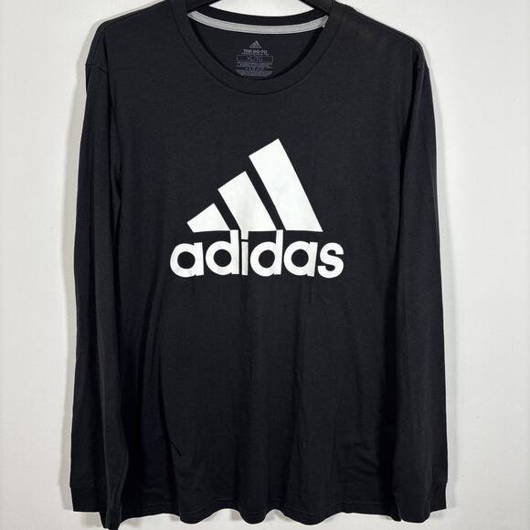 Adidas Go-To Performance Tee Climalite Long Sleeve Logo Shirt Mens XL Black NWT - Picture 1 of 8